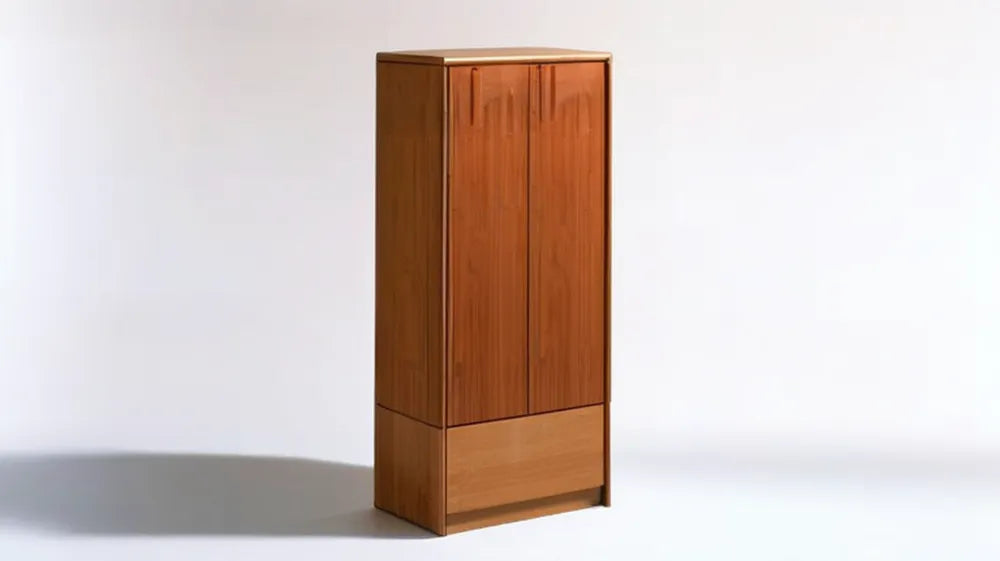 Brązowa szafa dwudrzwiowa z litego drewna 90 x 55 x 180 cm