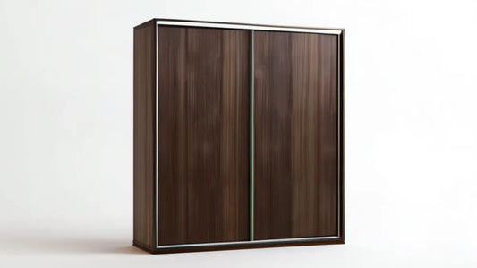 Szafa przesuwna 2-drzwiowa z płyty laminowanej, ciemny orzech/srebrny, 180 × 60 × 200 cm