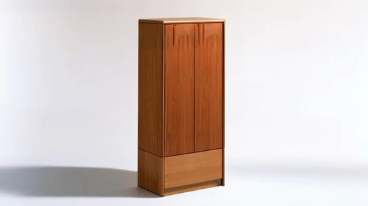 Brązowa szafa dwudrzwiowa z litego drewna 90 x 55 x 180 cm