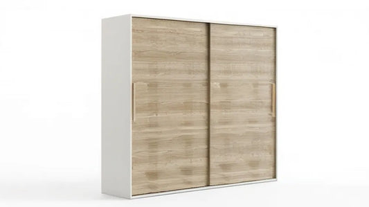Szafa przesuwna 2-drzwiowa Biała/Dąb Sonoma 180 x 60 x 215 cm